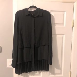 Banana republic black collared shirt with pleats